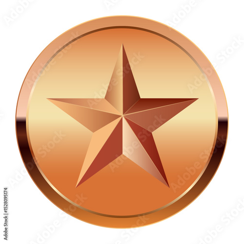 Bronze award medal and star for sport and games