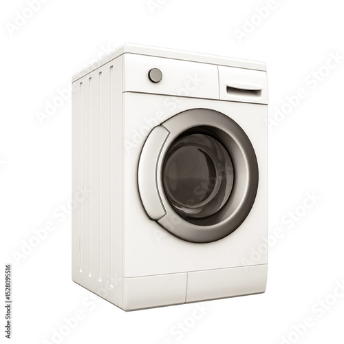 White Front-Loading Washing Machine - Modern Laundry Solution