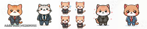 cat vector wearing a suit
