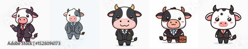 cow vector wearing a suit