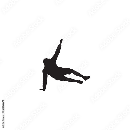 Silhouette vector illustration of a man performing a side plank exercise