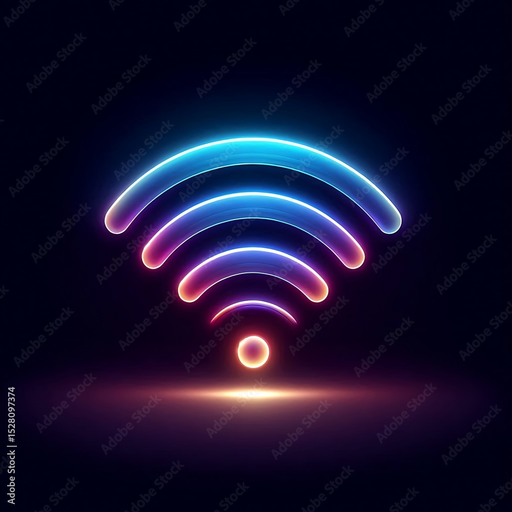 Neon Gradient Wifi Minimalist Icon Neon Gradient Wifi Minimalist Icon