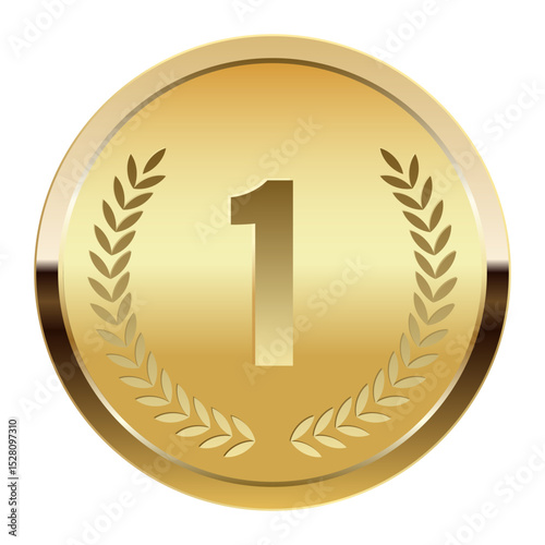 Golden award medal for sport and games