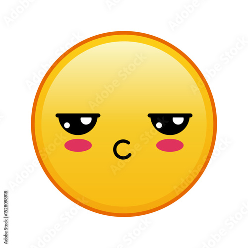 Kawaii yellow emoji with pouty dissatisfied face Large size of yellow emoji