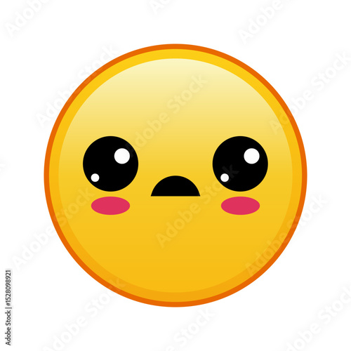 Kawaii yellow emoji with sad face Large size of yellow emoji