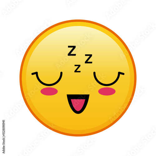 Kawaii yellow emoji with sleeping face Large size of yellow emoji