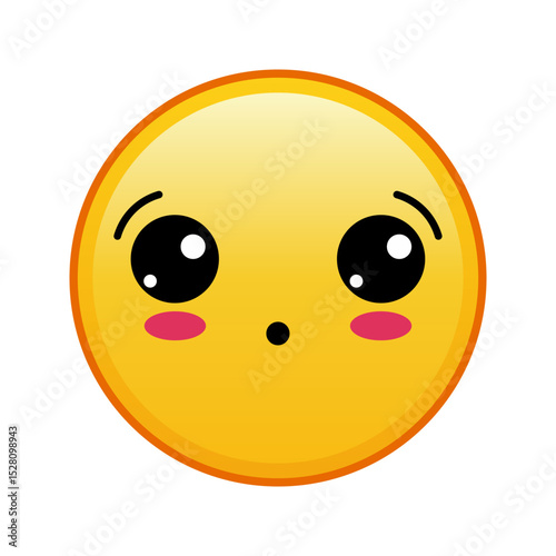 Kawaii yellow emoji with surprised face Large size of yellow emoji