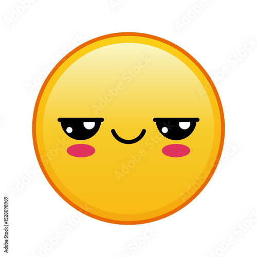 Kawaii yellow emoji with suspicious eyes face Large size of yellow emoji