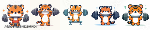 tiger vector sport lifting weights