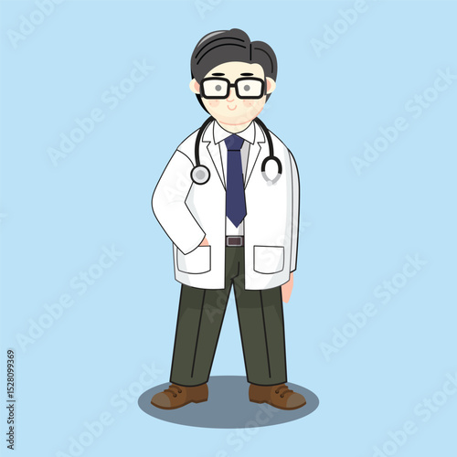 doctor vector, medical personnel on blue background