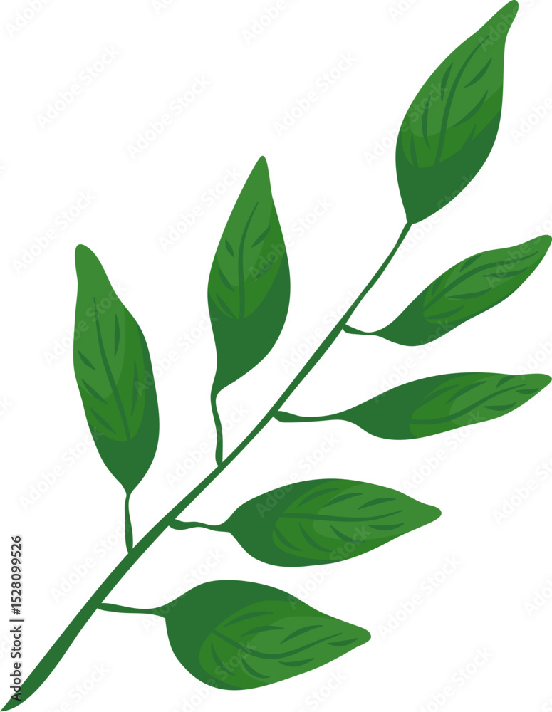 Fototapeta premium Lemon and Leaves Vector Illustration