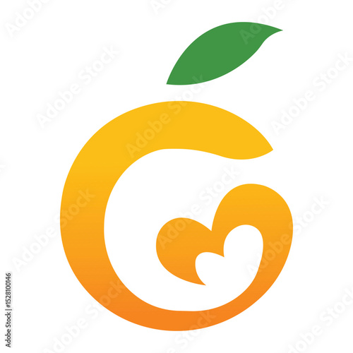 Orange logo icon Vector illustration