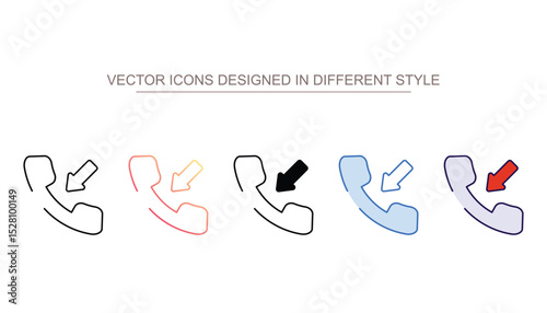 Incoming Call icon design with white background stock illustration