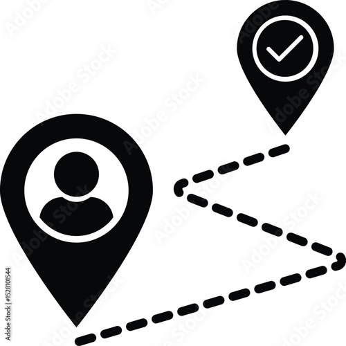 Customer journey vector icon. black design in trendy style