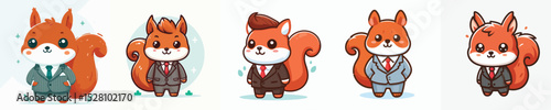 cute squirrel vector wearing a suit