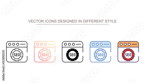 SEO icon design with white background stock illustration