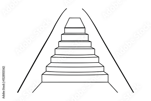 Simple line drawing of steps leading upward