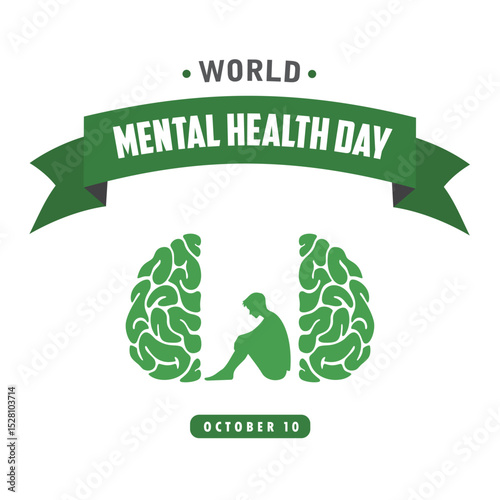 world mental health day vector design concept