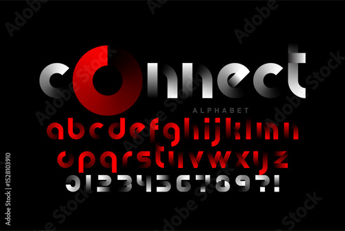 Original style font design, alphabet letters and numbers vector illustration