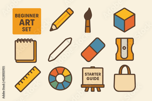 Beginner art set: tools for creative expression and learning