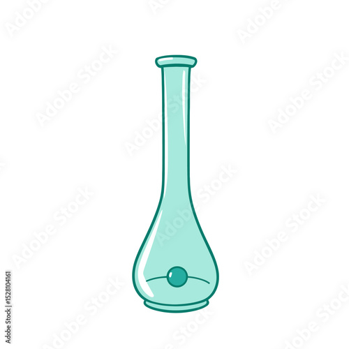 Teal glass vase with pearl isolated on white background
