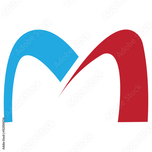 Red and Blue Arch Shaped Letter M Icon