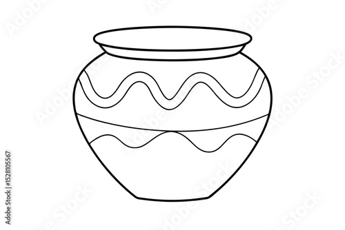 Simple line drawing of a decorative pot or jar