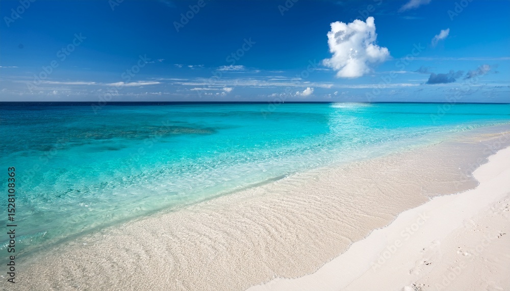 Obraz premium pristine tropical beach with crystal clear turquoise ocean and soft white sand