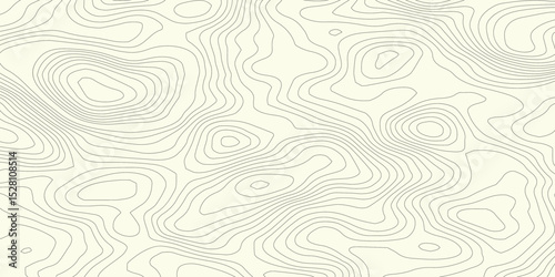 Abstract Geometric Vector Illustration of Wavy Black and White Contour Line Topographic Design.
