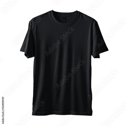 Plain Black T Shirt Mock Up on Transparent Background