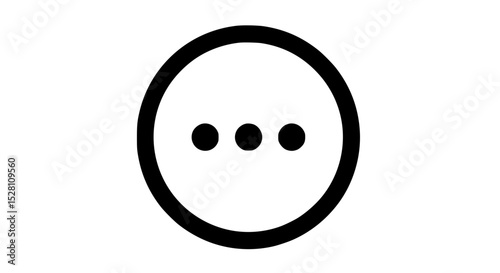 A black circle with three dots in the middle