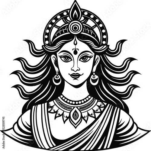 hindu god dupga vector 