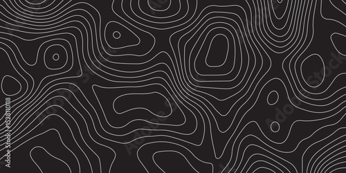 
Abstract modern topography wavy contour map line and vintace tarrain patch texture grid line wallpaper map white  or black background.
