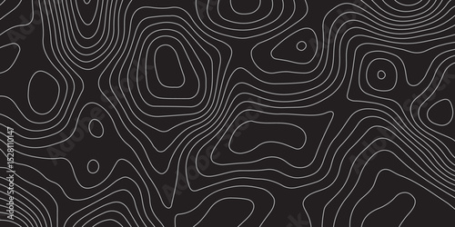 
Abstract modern topography wavy contour map line and vintace tarrain patch texture grid line wallpaper map white  or black background.
