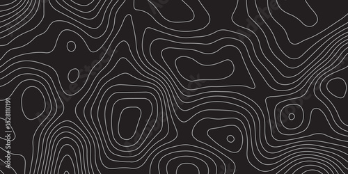 
Abstract modern topography wavy contour map line and vintace tarrain patch texture grid line wallpaper map white  or black background.

