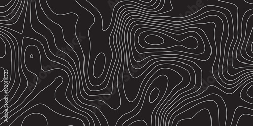 
Abstract modern topography wavy contour map line and vintace tarrain patch texture grid line wallpaper map white  or black background.
