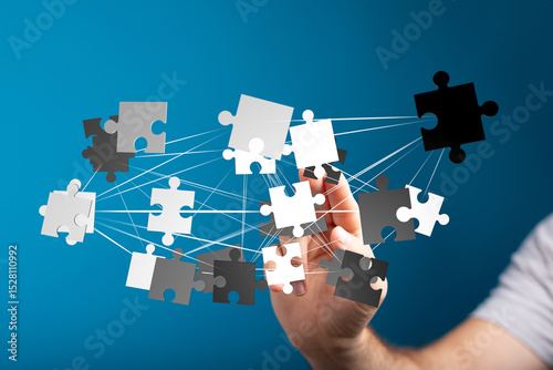 Wallpaper Mural Abstract image of interconnected puzzle pieces.  Represents teamwork, problem-solving, and strategic partnerships. Torontodigital.ca