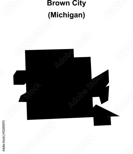 Brown City (Michigan) blank outline map