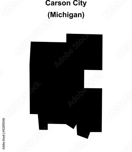 Carson City (Michigan) blank outline map