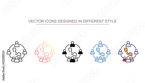 Conference Call icon design with white background stock illustration