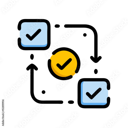 approval workflow broken line style icon