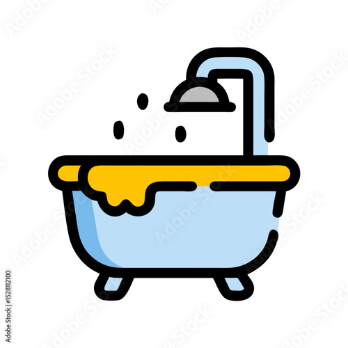 bath icon broken line style icon