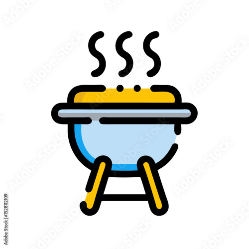 barbecue icon broken line style icon