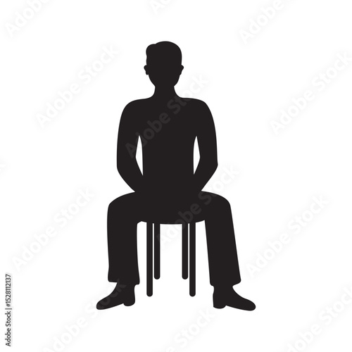 man sit down silhouette design. relax sign and symbol.