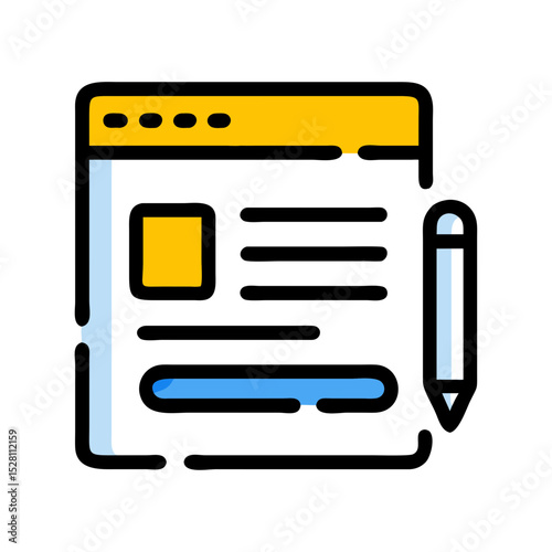 blog post broken line style icon