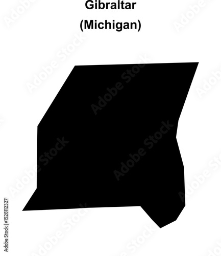 Gibraltar (Michigan) blank outline map