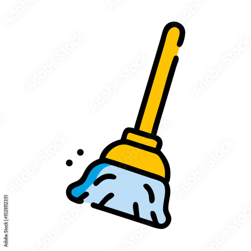 broom broken line style icon