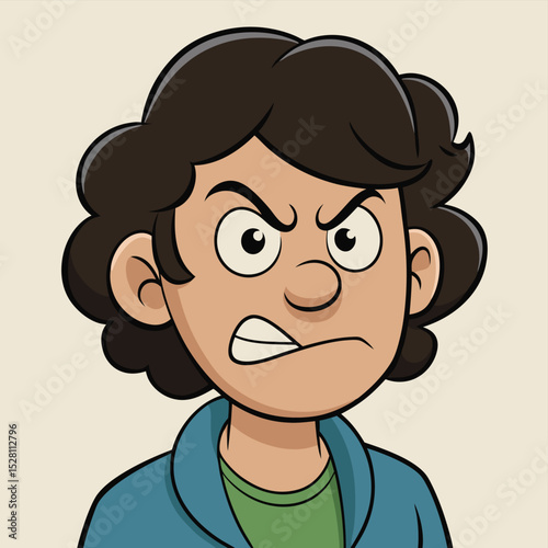A person with a sneer and upper lip curled slightly, conveying contempt or disdain.