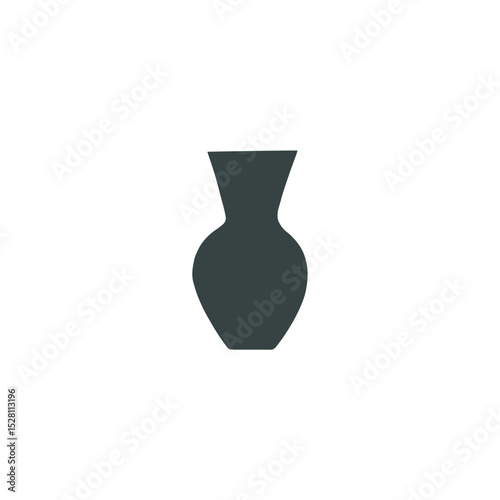 Isolated vase graphic illustration simple dark shape on white background
