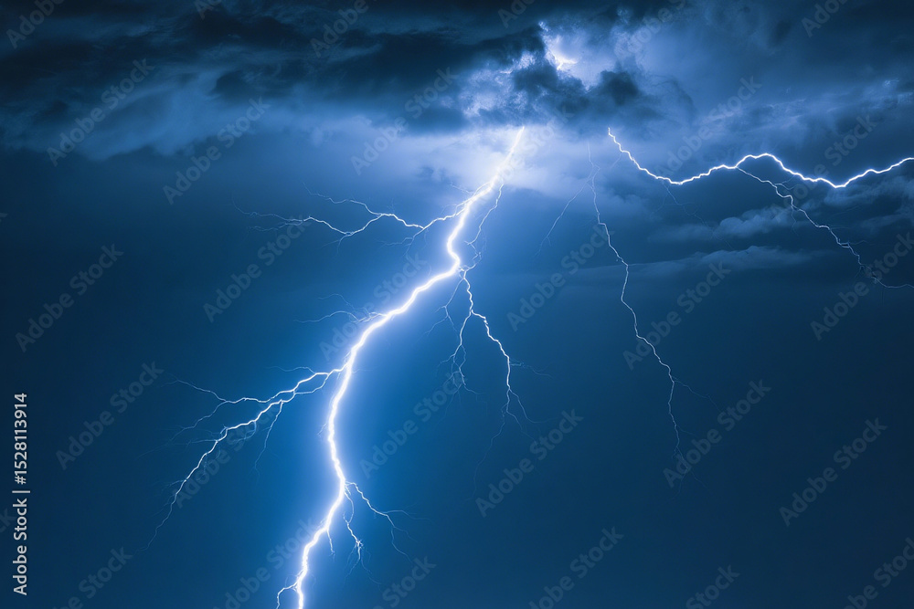 Fototapeta premium Storm Clouds Illuminated by Lightning
